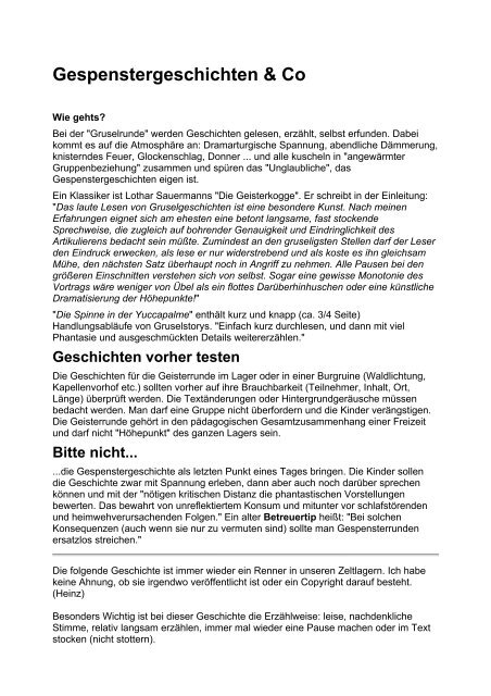 Gespenstergeschichten & Co