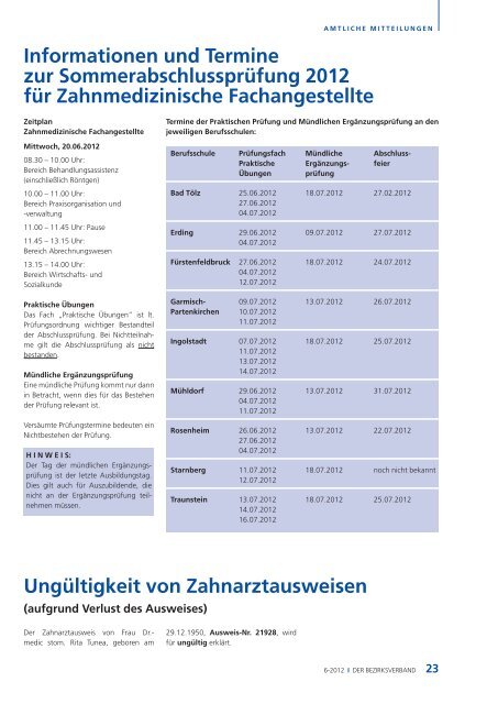 DER BEZIRKSVERBAND - Zahnärztlicher Bezirksverband Oberbayern