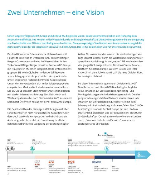 BIS plus MCE - Bilfinger Berger Industrial Services