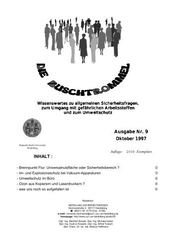 Ausgabe Nr. 9 INHALT : - Sicherheitswesen Universität Heidelberg