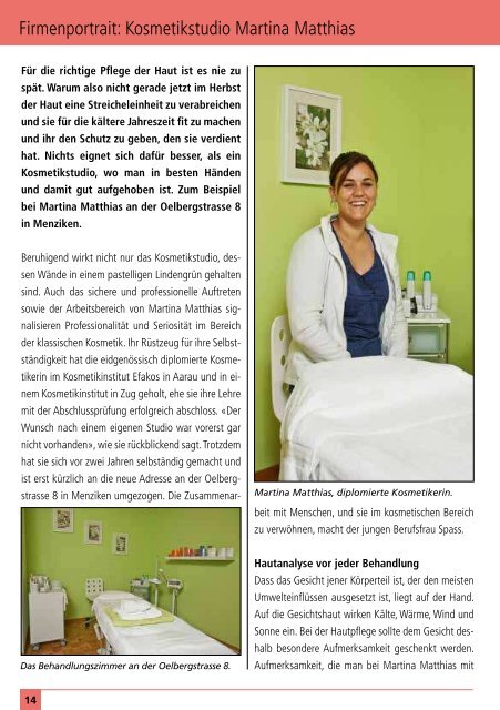 Das informative Monatsmagazin für Menziken 10 / 2012 - dorfheftli