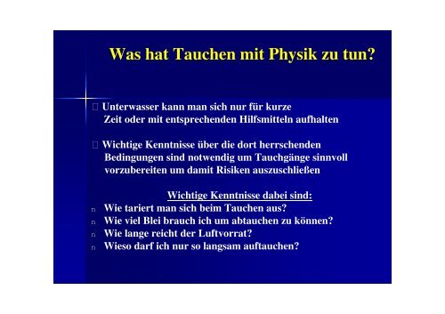Tauchen – Definition und seine Physik - VIP-Divepoint