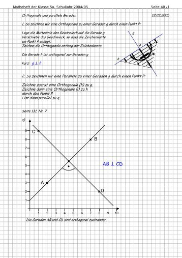 Orthogonale und parallele Geraden - Bartberger