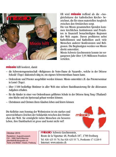 Pfarrblatt Nr. 10 - Pfarrei Schmitten