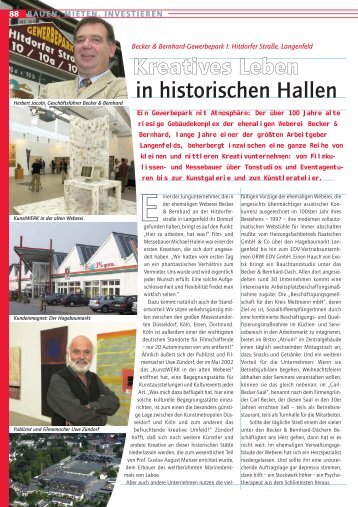 Kreatives Leben in historischen Hallen - Becker + Bernhard GmbH ...