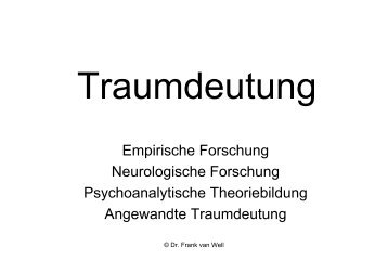 Seminar zur Traumdeutung - Forum Psychologie