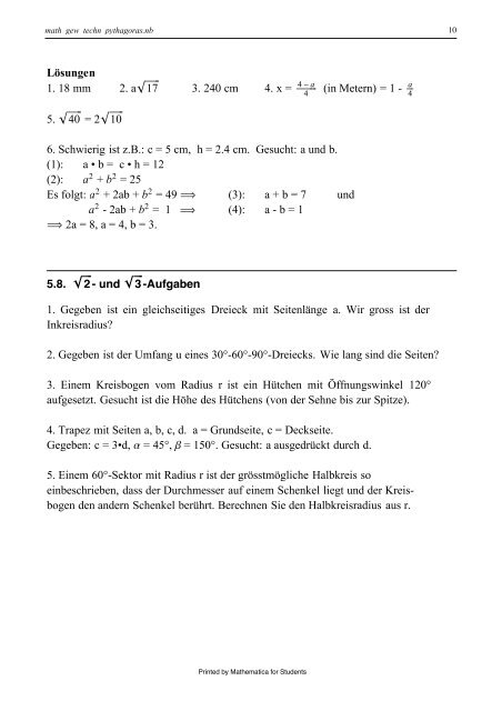 Pythagoras & Co - Mathpoint.ch