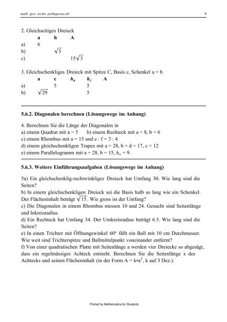 Pythagoras & Co - Mathpoint.ch