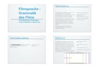 Filmsprache - Grammatik des Films