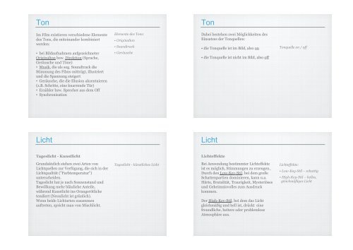 Filmsprache - Grammatik des Films