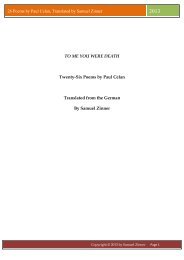 26 Poems by Paul Celan, Translated by Samuel ... - Dr. Samuel Zinner