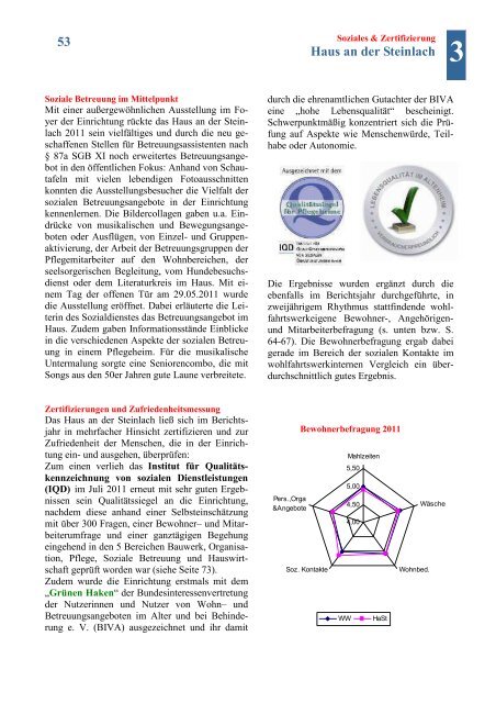 Qualitätsbericht 2011 - Wohlfahrtswerk für Baden-Württemberg