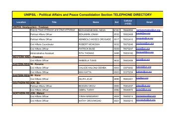 UNIPSIL - PAPCS Telephone Directory (June 2011)
