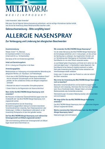 Beipackzettel Allergie Nasenspray - Sankt Pirmin Naturprodukte ...