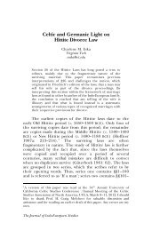 Celtic and Germanic Light on Hittite Divorce Law