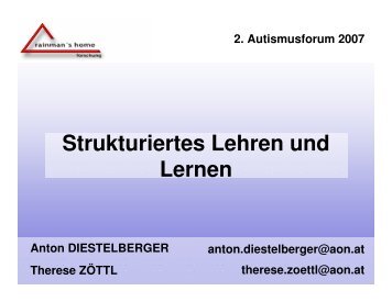 Strukturiertes Lehren und Lernen; A. Diestelberger / T. Zöttl