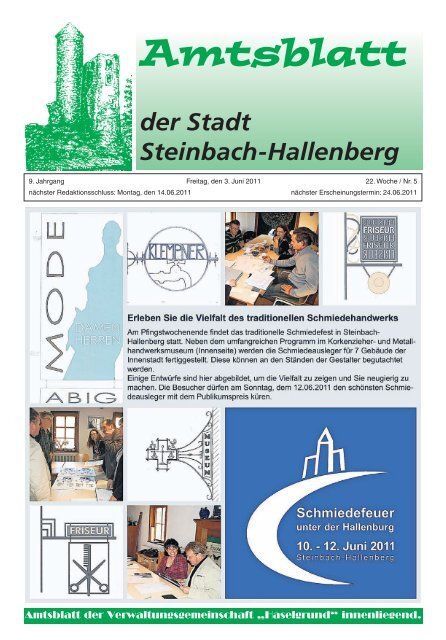 Amtsblatt der Stadt Steinbach-Hallenberg