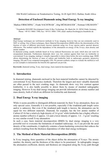 Detection of Enclosed Diamonds using Dual Energy X-ray ... - NDT.net