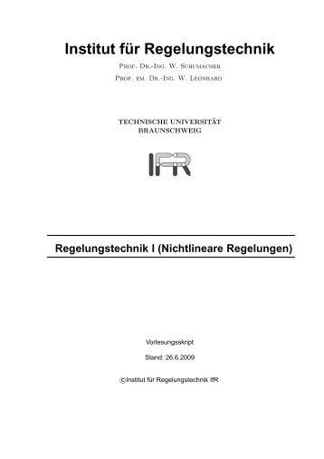 Regelungstechnik I - Institut für Regelungstechnik