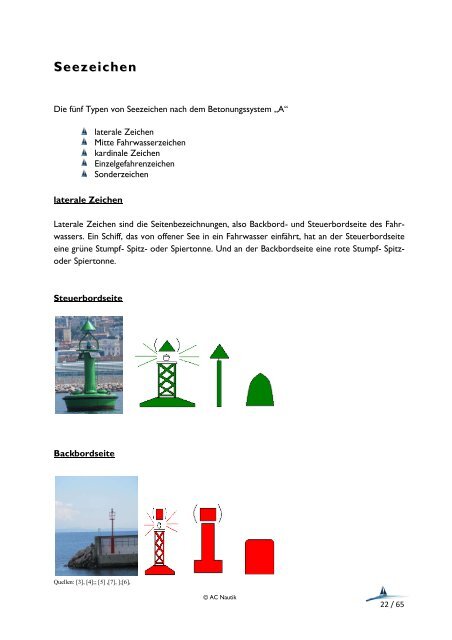 Positionslichter und Signalkörper