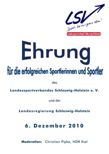 6. Dezember 2010 - Landessportverband - Verband 24114 Kiel