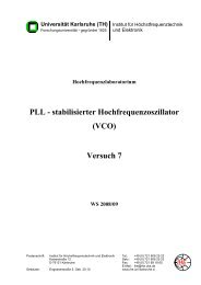 PLL - stabilisierter Hochfrequenzoszillator (VCO) Versuch 7 - IHE