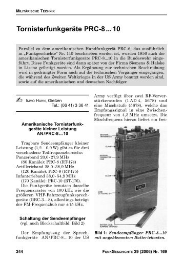 Die Tornisterfunkgeräte PRC-8...10 - Radiomuseum.org