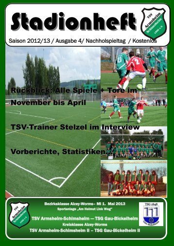 Rückblick: Alle Spiele + Tore im November bis April TSV-Trainer ...