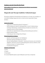 Diagnostik und Therapie kindlicher Schluckstörungen - Dysphagie ...