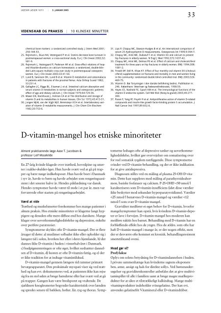 D-vitamin-mangel hos etniske minoriteter - Ugeskrift for Læger