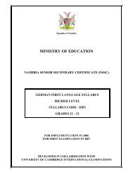 ministry of education namibia senior secondary certificate ... - NIED