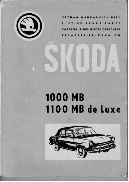 Škoda 1000 MB - katalog náhradních dílů v PDF