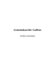 Archivverzeichnis - Gaflenz