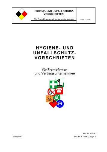 hygiene- und unfallschutz- vorschriften - Rottendorf Pharma GmbH