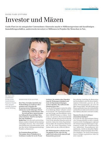Investor und Mäzen - Fluri Real Estate AG