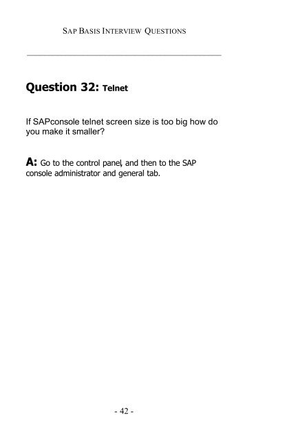 SAP Basis Interview Questions, Answers, and ... - SAP Techies