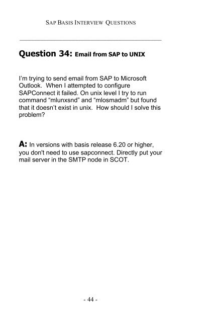 SAP Basis Interview Questions, Answers, and ... - SAP Techies