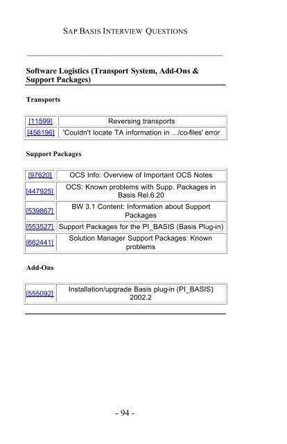 SAP Basis Interview Questions, Answers, and ... - SAP Techies