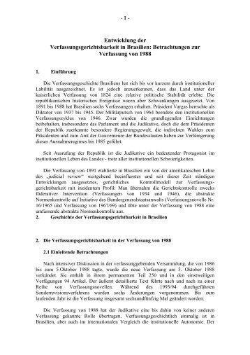 Betrachtungen zur Verfassung von 1988 - STF