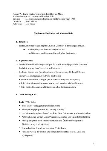 Handout Modernes Erzählen bei Kirsten Boie - deutschseminar ...