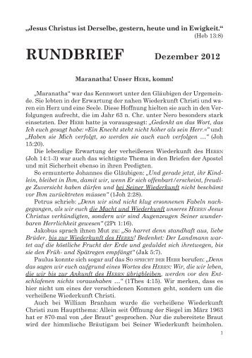 Dezember 2012 - Freie Volksmission Zürich