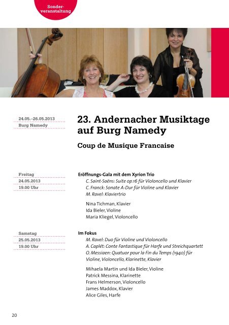 Kulturprogrammheft 2013 - Andernach