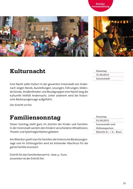 Kulturprogrammheft 2013 - Andernach