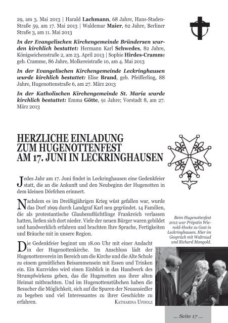 Gemeindebrief - Evangelische Kirchengemeinde Wolfhagen