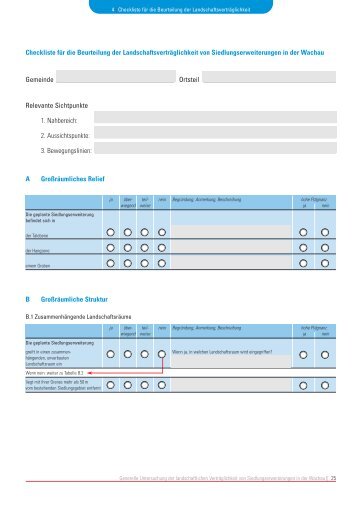 Checkliste für die Beurteilung der Landschaftsverträglichkeit von ...