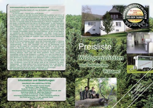 Preisliste (PDF Datei) - HAUPKA'S WILDSPEZIALITÄTEN