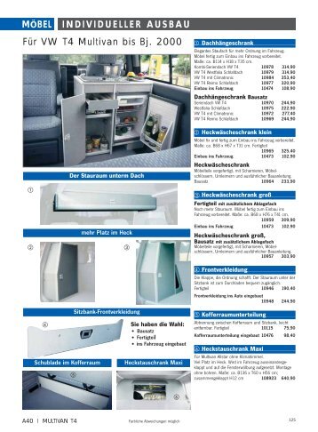 Möbelteile für VW T4 Multivan [PDF, 107 kB] - Reimo