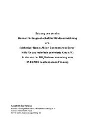 Unsere Satzung - Bonner Fördergesellschaft für Kindesentwicklung eV