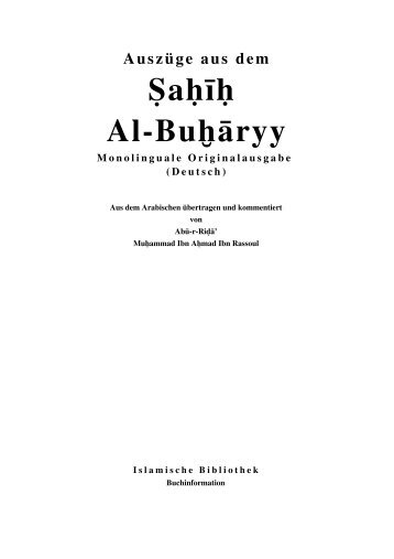 Ein Buch Auszuege aus Sahih Al Bukhari um PDF