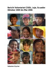 Bericht Voluntariat CISOL, Loja, Ecuador Oktober 2005 bis ... - apia